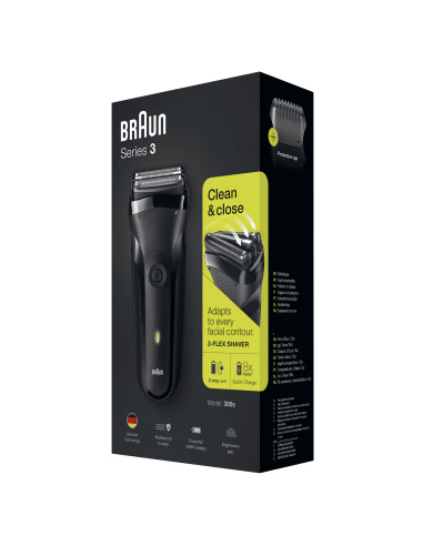 Braun Series 3 300s Máquina de afeitar de láminas Recortadora Negro