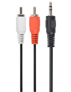 Gembird 1.5m, 3.5mm 2xRCA, M M cable de audio 1,5 m 3,5mm Negro, Rojo, Blanco 2