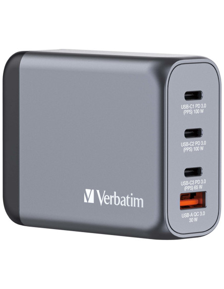 Verbatim GNC-100 Universal Negro, Gris Corriente alterna Carga rápida Interior