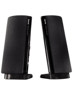Hama | Altavoz estéreo con conexión USB A y Jack de 3,5mm, control de volumen integrado, color negro. 2