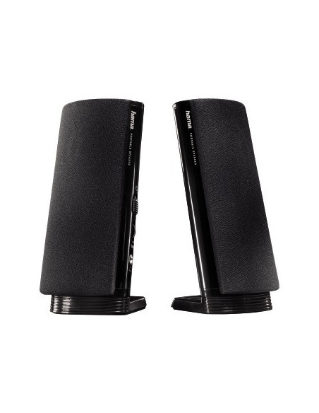 Hama | Altavoz estéreo con conexión USB A y Jack de 3,5mm, control de volumen integrado, color negro.