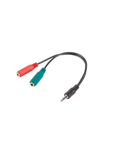 Lanberg AD-0023-BK cable de audio 0,2 m 3,5mm 2 x 3.5mm Negro