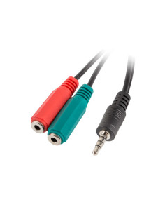 Lanberg AD-0023-BK cable de audio 0,2 m 3,5mm 2 x 3.5mm Negro 2