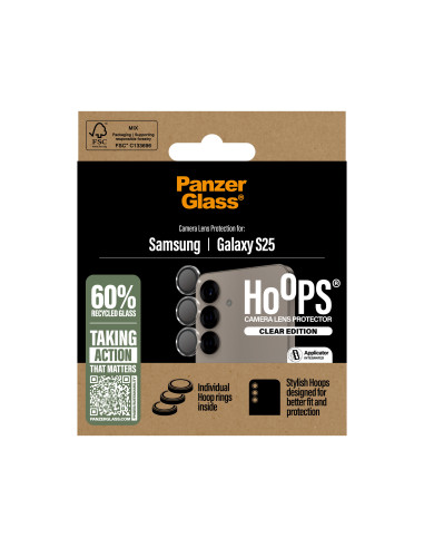 PanzerGlass ® Hoops® Camera Lens Protector Transparent Samsung Galaxy S25 Protector de pantalla 1 pieza(s)