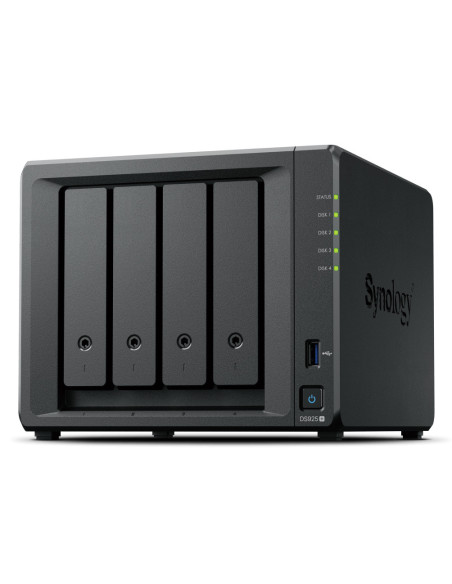 Synology DiskStation DS925+ servidor de almacenamiento NAS Ryzen Embedded V1500B 4 GB DDR4 0 TB Negro