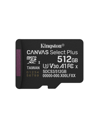 Kingston Technology 512GB microSDXC Canvas Select Plus Gen3 150MB s A1 (Incluye adaptador de SD)