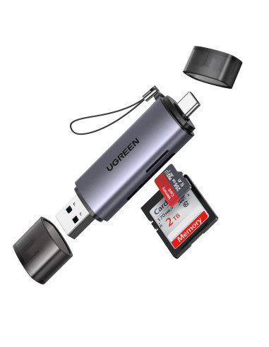 Ugreen 50706 lector de tarjeta USB Micro-USB Plata