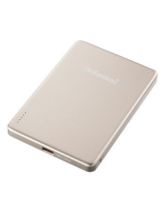 Intenso MW5000 Batería Externa Magnética 5000 mAh – Compatible con MagSafe, Carga Inalámbrica 15W, USB-C PD 20W, Delgada y