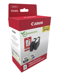 Canon PG-585 CL-586 PVP cartucho de tinta 2 pieza(s) Original Negro, Cian, Magenta, Amarillo 2