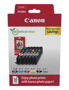 Canon PGI-530 CLI-531 PVP cartucho de tinta 6 pieza(s) Original Negro, Cian, Gris, Magenta, Foto negro, Amarillo