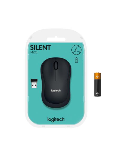 Logitech M220 Silent ratón Oficina Ambidextro RF inalámbrico Óptico 1000 DPI