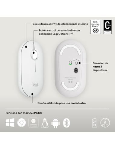 Logitech 910-007013 ratón Viajes Ambidextro RF Wireless + Bluetooth Óptico 4000 DPI