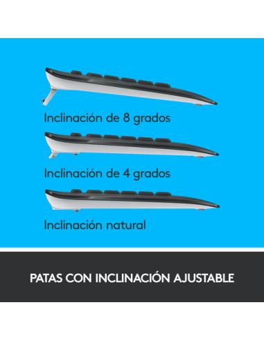 Logitech 920-008680 teclado Ratón incluido Universal RF inalámbrico QWERTY Español Negro, Blanco