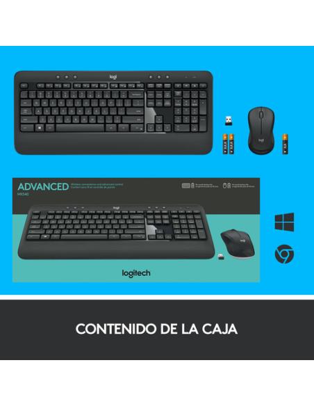 Logitech 920-008680 teclado Ratón incluido Universal RF inalámbrico QWERTY Español Negro, Blanco