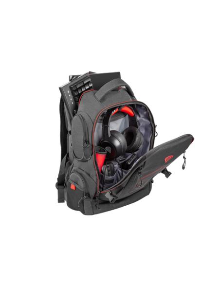 GENESIS Pallad 550 43,9 cm (17.3") Mochila Negro, Rojo
