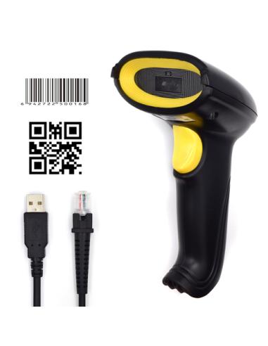 Ewent EW3410 lector de código de barras Lector de códigos de barras portátil 1D/2D LED Negro