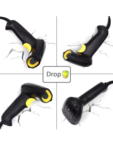 Ewent EW3410 lector de código de barras Lector de códigos de barras portátil 1D/2D LED Negro