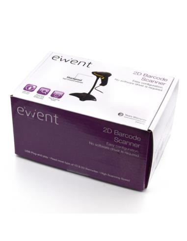 Ewent EW3410 lector de código de barras Lector de códigos de barras portátil 1D/2D LED Negro