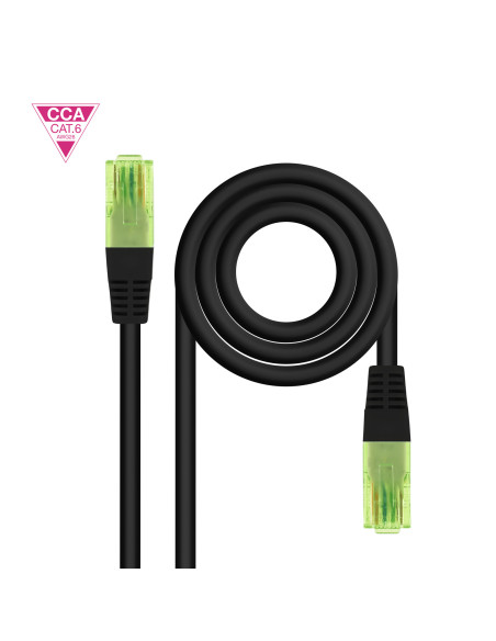 Nanocable Cable de Red Latiguillo RJ45 CAT.6 UTP AWG26 CCA, Negro, 20 m