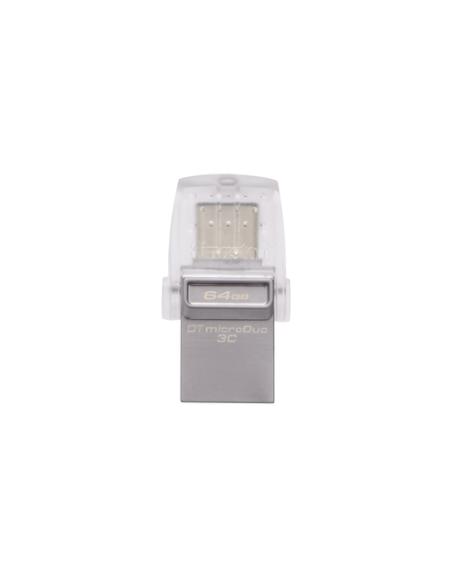 Kingston Technology DataTraveler microDuo 3C 64GB unidad flash USB USB Type-A / USB Type-C 3.2 Gen 1 (3.1 Gen 1) Negro