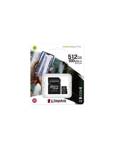 Kingston Technology Canvas Select Tarjeta micSDXC Plus 100R A1 C10 de 512 GB + ADP