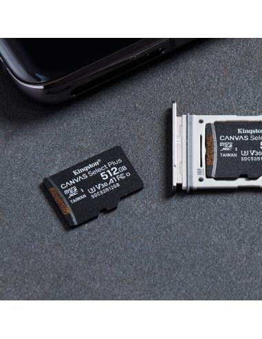 Kingston Technology Canvas Select Tarjeta micSDXC Plus 100R A1 C10 de 512 GB + ADP