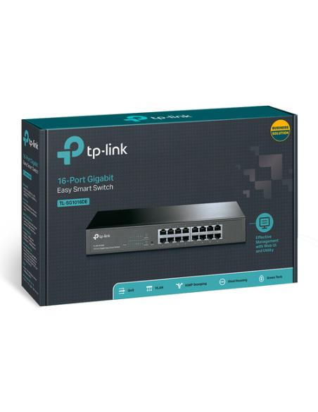 TP-Link TL-SG1016DE Gestionado L2 Gigabit Ethernet (10/100/1000) 1U Negro
