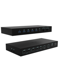 i-tec USB-C KVM Dock PRO for Three Hosts, Dual Video, with 2x Power Delivery, max 92W
