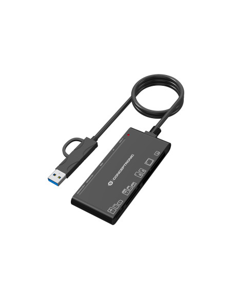 Conceptronic BIAN10B lector de tarjeta USB 3.2 Gen 1 (3.1 Gen 1) Type-A Type-C Negro