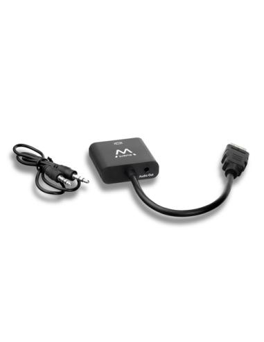 Ewent EW9864 adaptador de cable de vídeo 0,2 m HDMI VGA, 3.5mm Negro