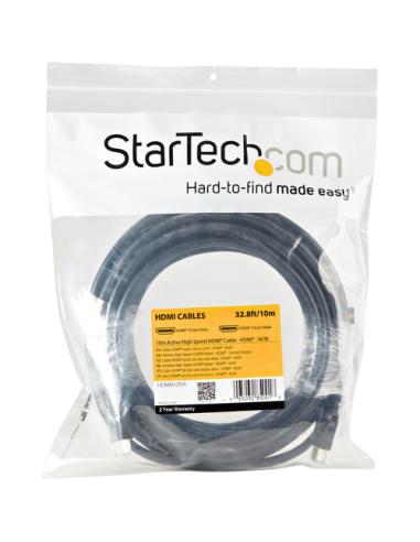 StarTech.com Cable HDMI de alta velocidad 10m - Ultra HD 4k x 2k - 2x Macho - Activo con Amplificador - CL2 - Negro