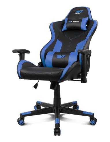 DRIFT DR90V8BL silla para videojuegos Silla para videojuegos de PC Asiento acolchado Negro, Azul