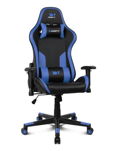 DRIFT DR90V8BL silla para videojuegos Silla para videojuegos de PC Asiento acolchado Negro, Azul