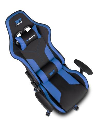DRIFT DR90V8BL silla para videojuegos Silla para videojuegos de PC Asiento acolchado Negro, Azul