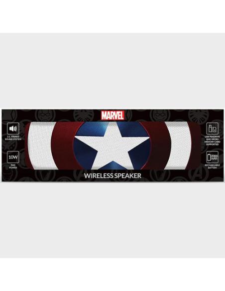 ERT Group Altavoz Bt stereo 2.1 portátil inalambrico 10W Captain America 001 Marvel Rojo