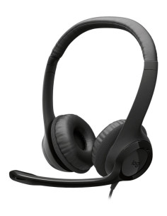 Logitech Auriculares con Cable H390 para PC Portátil, Auriculares Estéreo con Micrófono con Supresión de Ruido, USB-C,