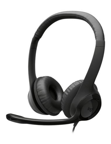 Logitech Auriculares con Cable H390 para PC Portátil, Auriculares Estéreo con Micrófono con Supresión de Ruido, USB-C,