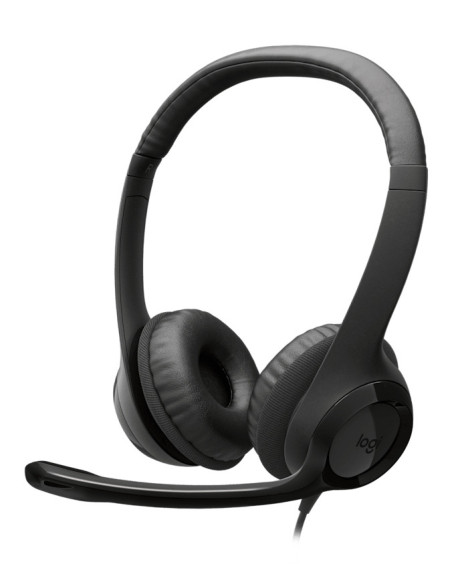 Logitech Auriculares con Cable H390 para PC Portátil, Auriculares Estéreo con Micrófono con Supresión de Ruido, USB-C,