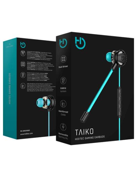 Hiditec Taiko Auriculares Alámbrico Dentro de oído Juego Negro, Turquesa