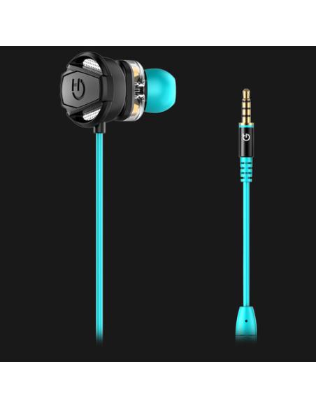 Hiditec Taiko Auriculares Alámbrico Dentro de oído Juego Negro, Turquesa