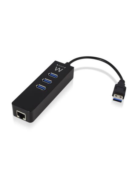Ewent EW1140 base para portátil y replicador de puertos USB 3.2 Gen 1 (3.1 Gen 1) Type-A Negro