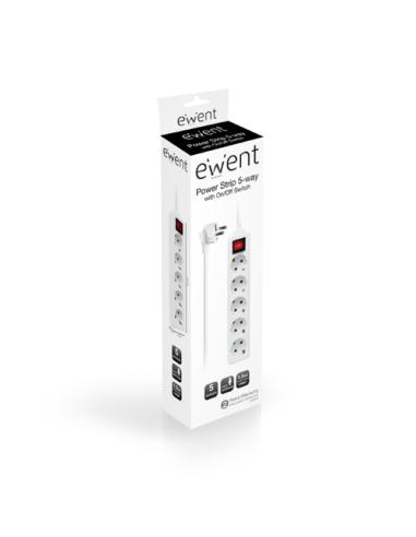 Ewent EW3916 base múltiple 1,5 m 5 salidas AC Interior Blanco