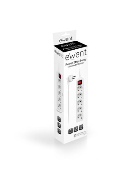Ewent EW3916 base múltiple 1,5 m 5 salidas AC Interior Blanco