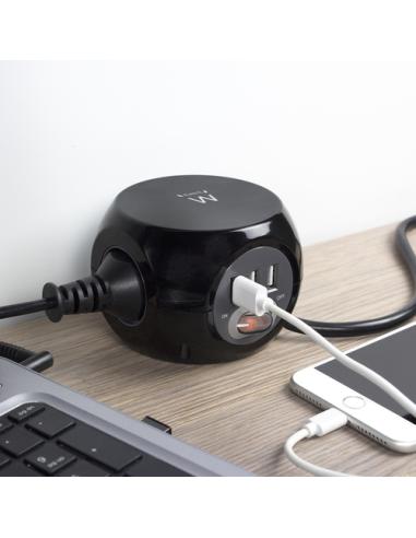 Ewent EW3938 adaptador e inversor de corriente Interior Negro