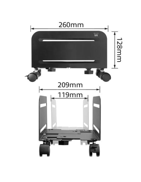 Ewent EW1291 soporte de CPU Carro para equipo informático Negro