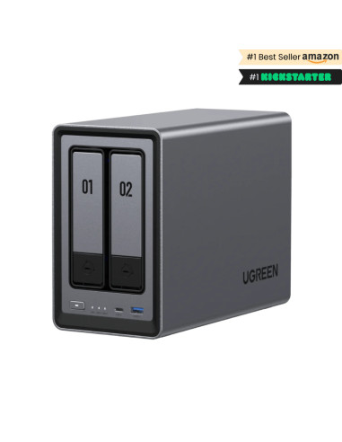 Ugreen NASync DXP2800 NAS System 2-Bay Compacto Intel® N N100 8 GB DDR5 0 TB UGOS Pro Negro
