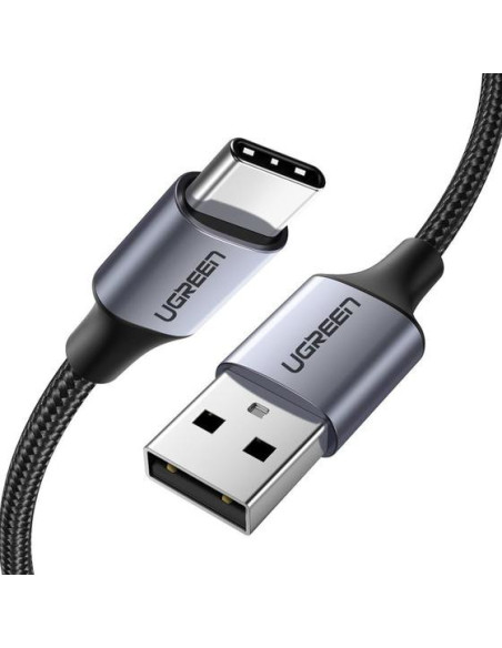 Ugreen 60126 cable USB 1 m USB C USB A Negro, Gris