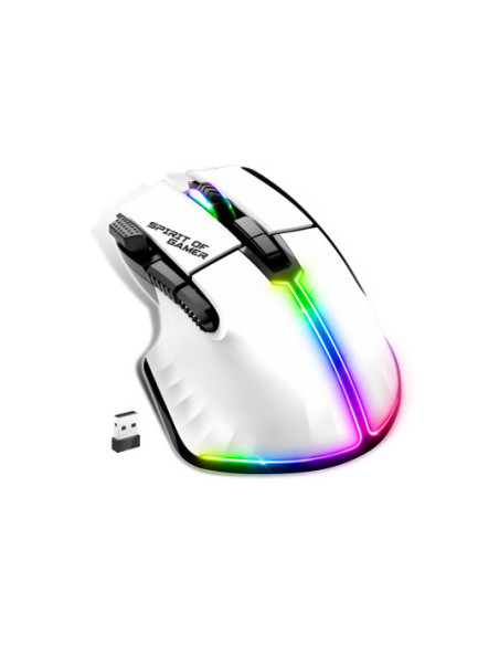 Spirit of Gamer PRO M5 ARTIC WIRELESS ratón Juego mano derecha RF Wireless + Bluetooth + USB Type-C Óptico 8000 DPI