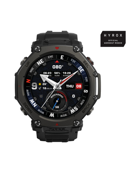 Amazfit T-Rex 3 Pro 3,81 cm (1.5") AMOLED 48 mm Digital 480 x 480 Pixeles Pantalla táctil Negro Wifi GPS (satélite)