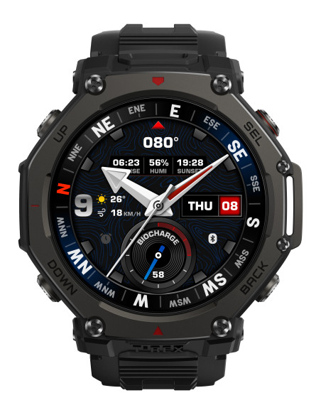 Amazfit T-Rex 3 Pro 3,81 cm (1.5") AMOLED 48 mm Digital 480 x 480 Pixeles Pantalla táctil Negro Wifi GPS (satélite)